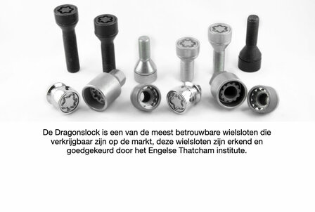 Dragonslock Velgenslot - Abarth Grande Punto 2007-2011 - Kleur Zwart