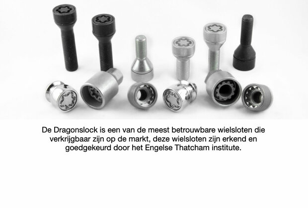 Dragonslock Velgenslot - Abarth Grande Punto 2007-2011 - Kleur Zwart